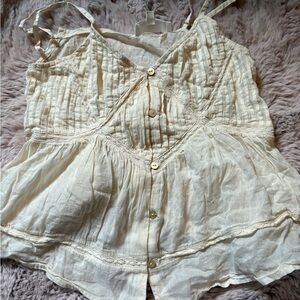 Elegant Cream Button-Up Women's Top